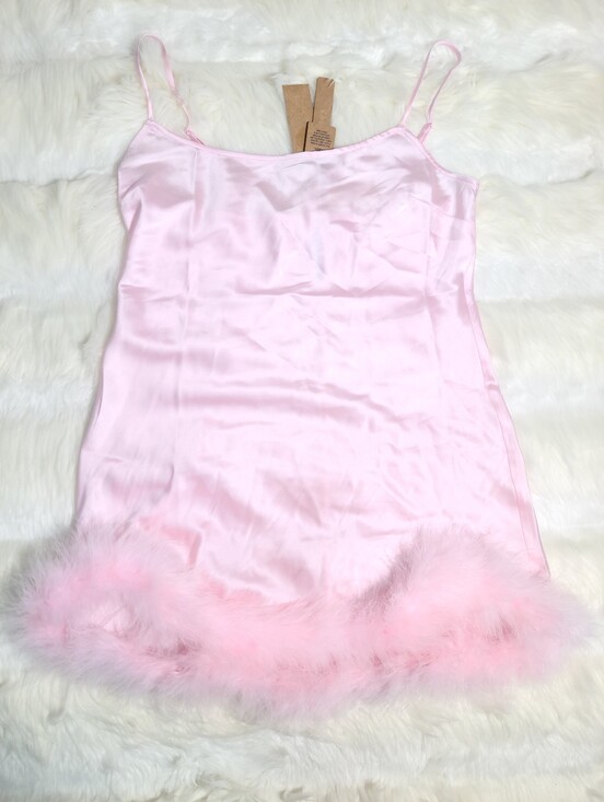 SKIMS Dresses & Skirts - SKIMS Silk Feather Mini Dress Pink Cherry Blossom Women XSl NEW
